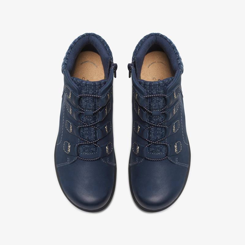 Navy Nubuck Clarks Carleigh Jade | CLKS-85596