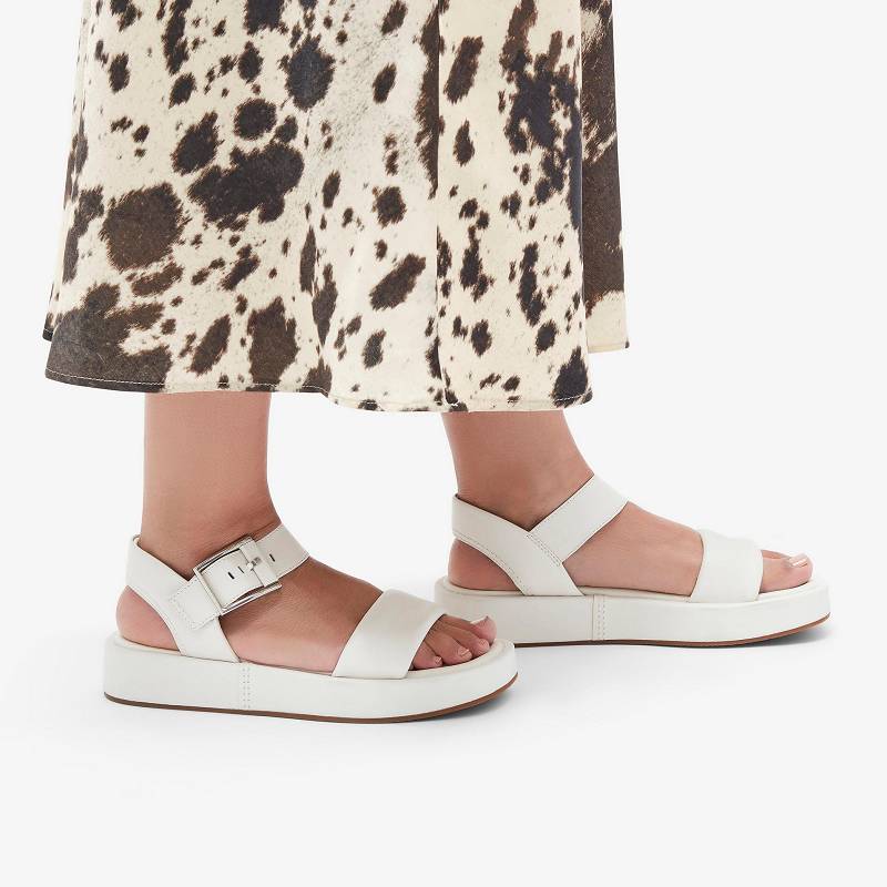 Off White Leather Clarks ALDA STRAP | CLKS-84947