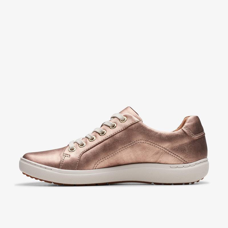 Rose Gold Leather Clarks Nalle Lace | CLKS-85184