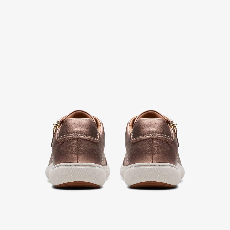 Rose Gold Leather Clarks Nalle Lace | CLKS-85184