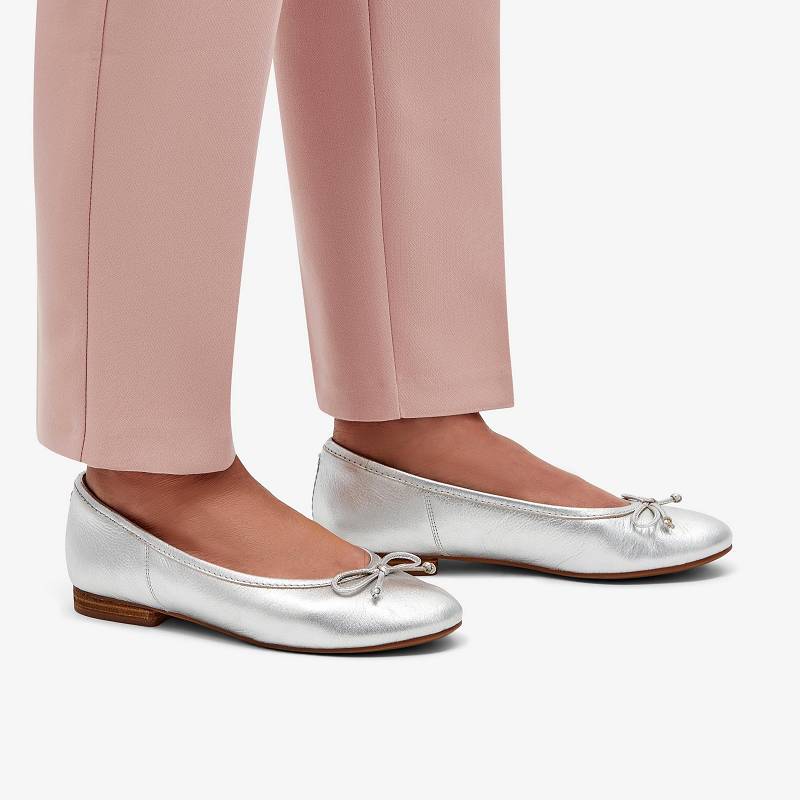 Silver Leather Clarks Fawna Lily | CLKS-85278