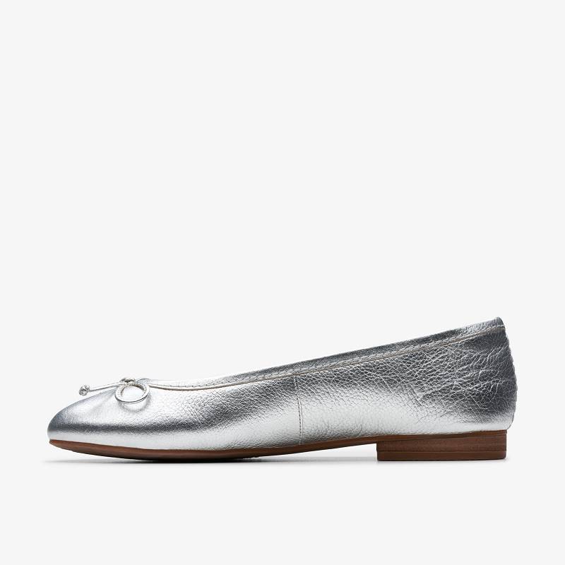 Silver Leather Clarks Fawna Lily | CLKS-85278