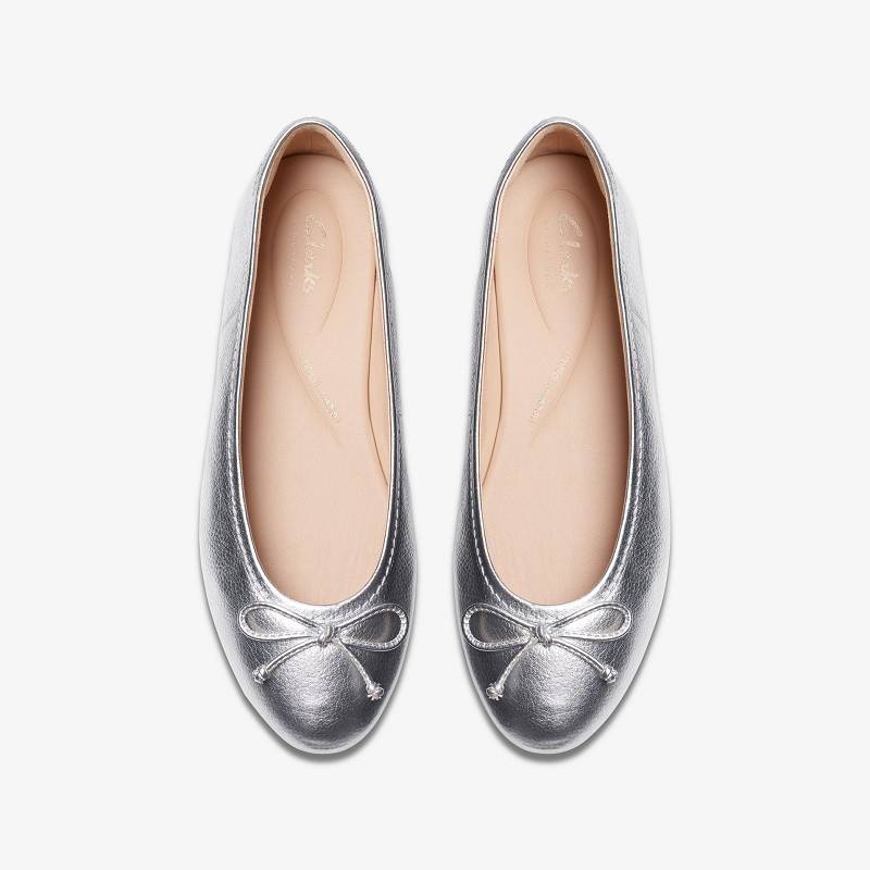 Silver Leather Clarks Fawna Lily | CLKS-85278