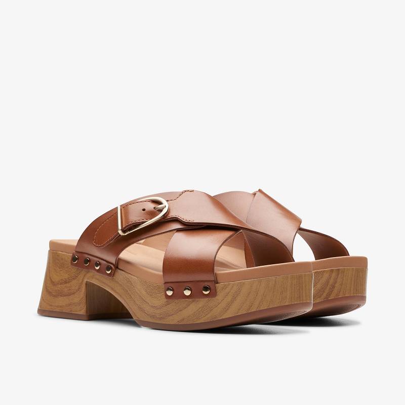 Tan Leather Clarks Sivanne Walk | CLKS-84916