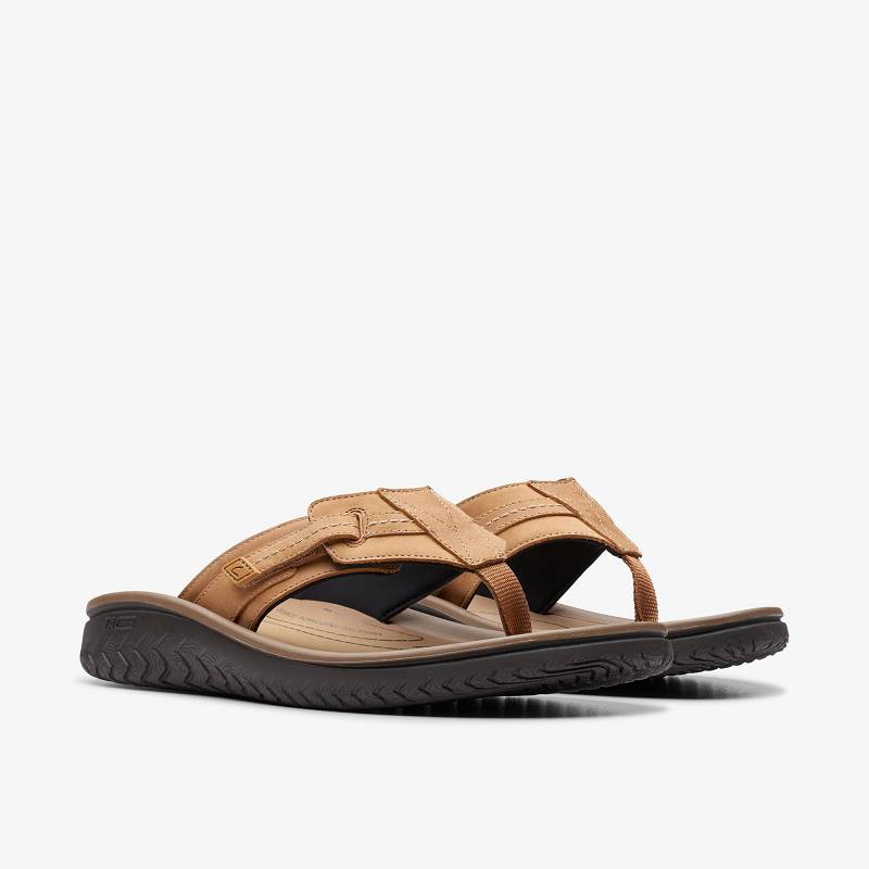 Tan Leather Clarks WESLEY SUN | CLKS-84215