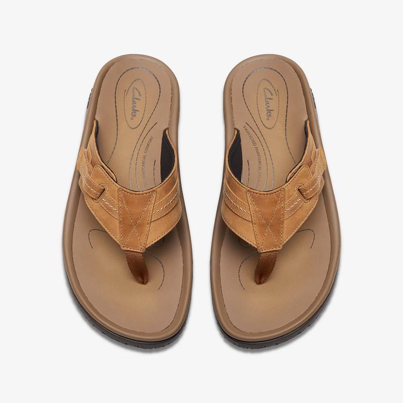 Tan Leather Clarks WESLEY SUN | CLKS-84215