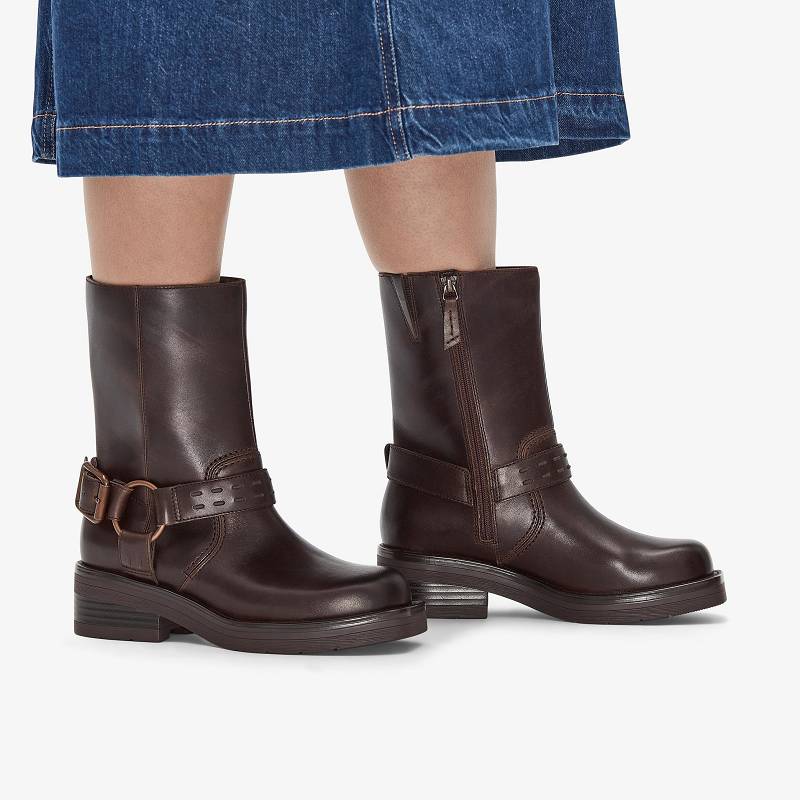 Walnut Leather Clarks Rebelle Up | CLKS-85522