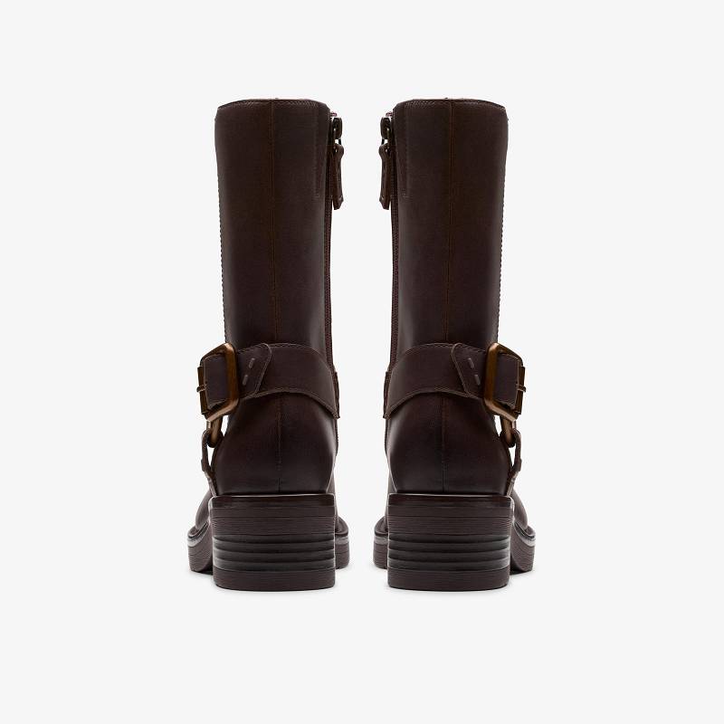 Walnut Leather Clarks Rebelle Up | CLKS-85522