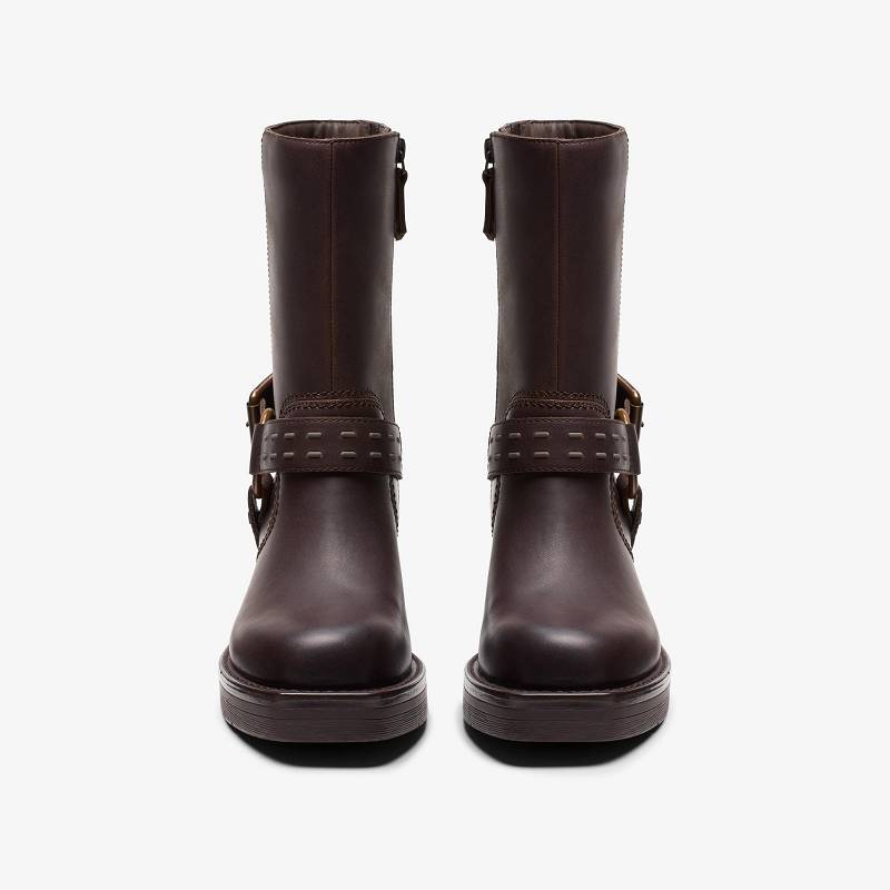 Walnut Leather Clarks Rebelle Up | CLKS-85522