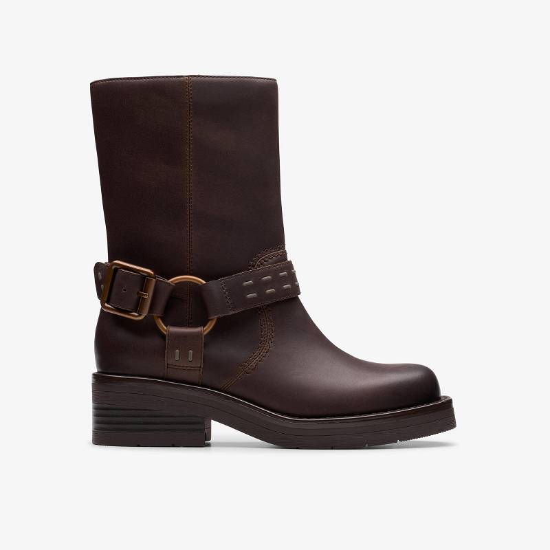 Walnut Leather Clarks Rebelle Up | CLKS-85522