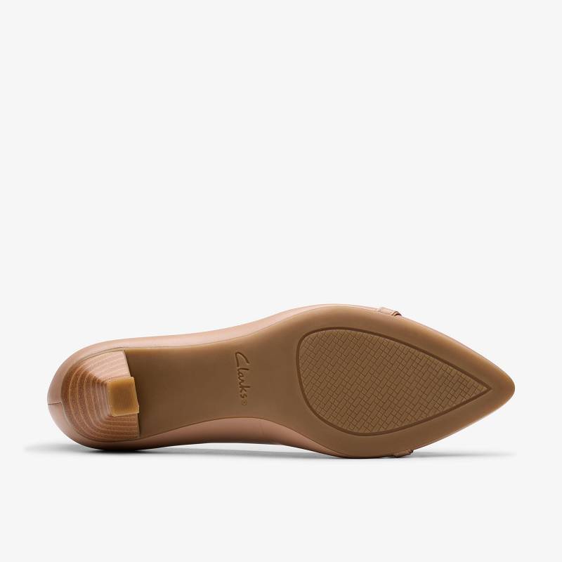 Warm Beige Leather Clarks Kepley Holly | CLKS-85187