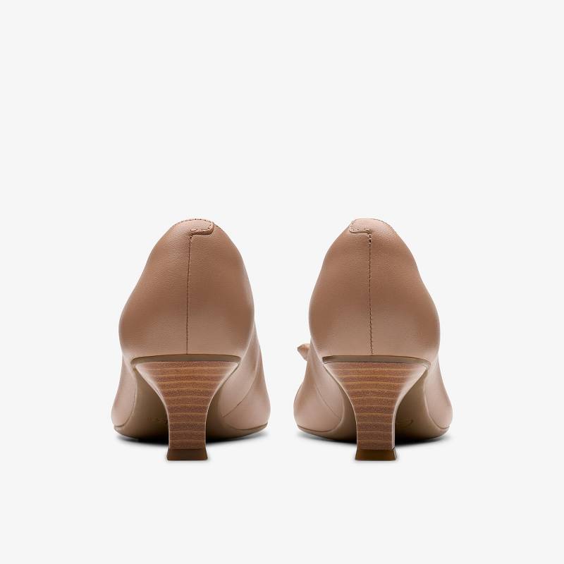 Warm Beige Leather Clarks Kepley Holly | CLKS-85187