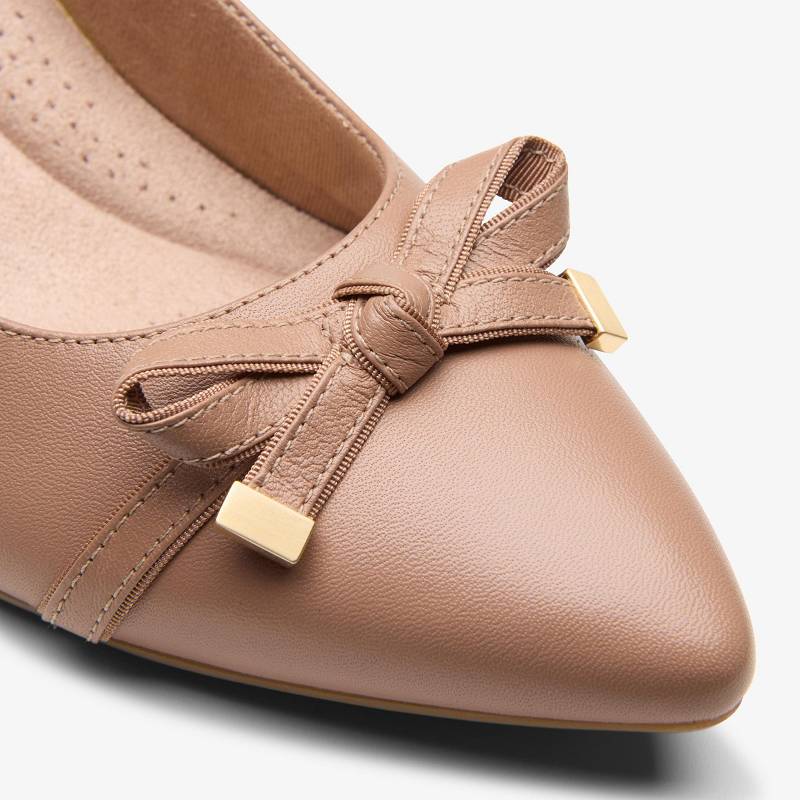 Warm Beige Leather Clarks Kepley Holly | CLKS-85187