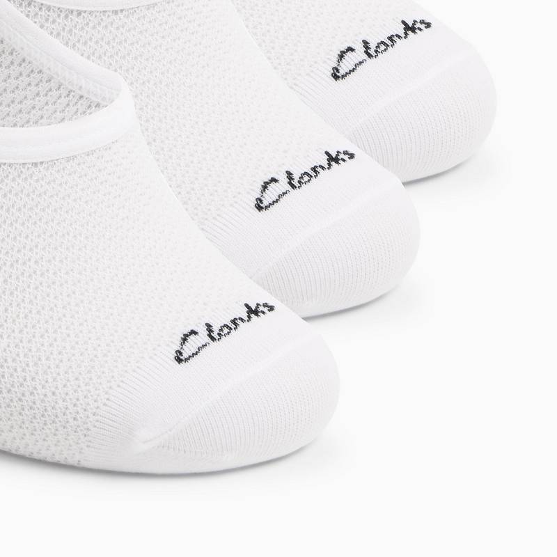 White Clarks 3 pack Liner Socks | CLKS-84186