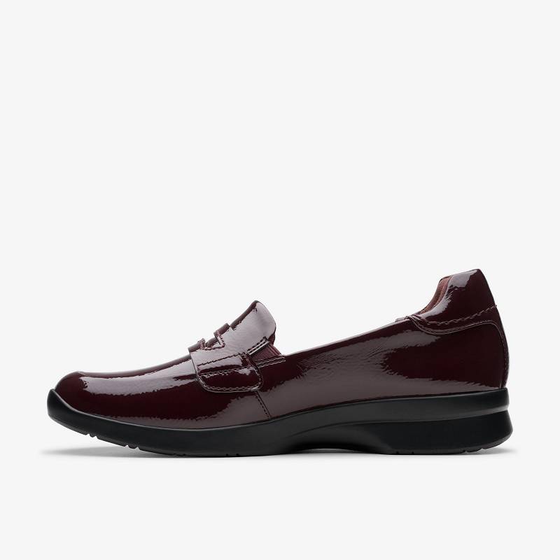 Wine Crinkle Patent Clarks Ellowyn Penny | CLKS-84785