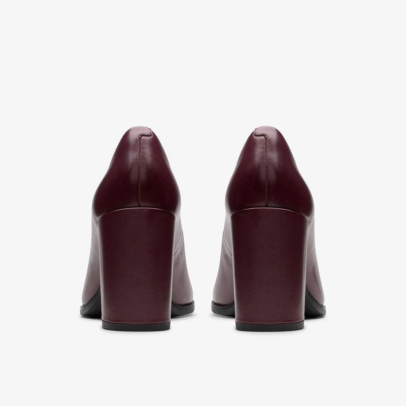 Wine Leather Clarks Freva85 Court | CLKS-85013